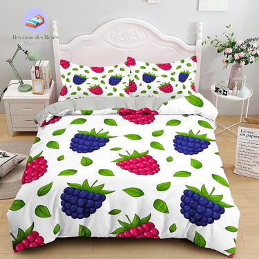 Housse de Couette Framboises Noires